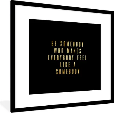 Produktbild von MuchoWow® Gerahmtes Poster Zitate - Sprichwörter - Gold - Briefe 40x40 cm - Poster mit Schwarzem Bilderrahmen Wandposter Rahmen Foto Bilder - Poster - Plakat im Rahmen