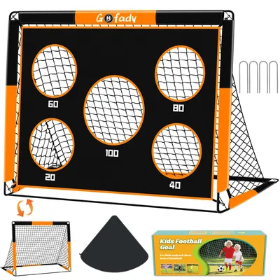 Obrázok produktu pre Futbalová bránka 2 v 1, 5 cieľov, skladacia, s taškou, pre záhradu