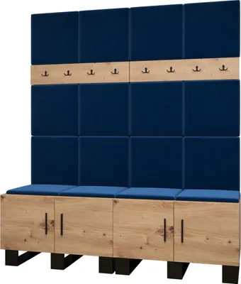 Produktbild von Garderobe ARTIN Set 3 mit gepolsterten Paneelen Industrial Design