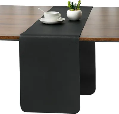 Productafbeelding van Tafelloper 30x140 cm, dubbelzijdig kunstleer, waterdicht, antislip, voor eetkamer en tuin