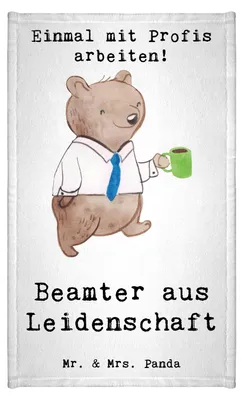 Produktbild von Mr. & Mrs. Panda Handtuch Beamter Leidenschaft - Weiß - Geschenk, Öffentlicher Dienst, gäste wc, Gästehandtuch 30x50, Verbeamtung, Studium, Gästetuch, Frotteetuch