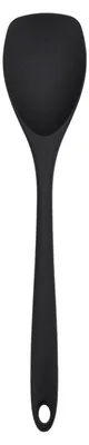 4 Silikon-Küchenlöffel, schwarz, hitzebeständig, 27,5 cm