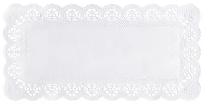 Produktbild von PAPSTAR Spitzenpapiere eckig 34x17 cm, weiß, ideal für Dekoration | Folienbeutel (250 Stück)
