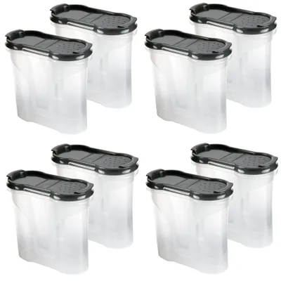 Produktbild von Gewürzdosen 300ml 8er Pack - Schwarz - Aufbewahrungsboxen für Gewürze - Luftdichte Schüttdose aus BPA freien Kunststoff, Vorratsdose mit Deckel