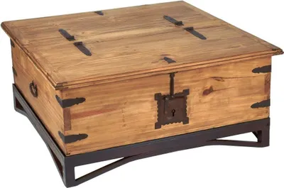 Produktbild von MiaMöbel Truhentisch Mexico Möbel 97x50x97 cm Landhausstil Massivholz Pinie Honig