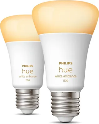 Produktbild von Philips Hue LED Lampe E27 2er Set 8W 800lm White Ambiance
