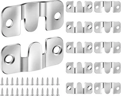 Immagine prodotto di Set da 12 robusti ganci per cornici in acciaio inossidabile – per il montaggio di foto, specchi e oggetti a parete (44 mm × 19 mm)