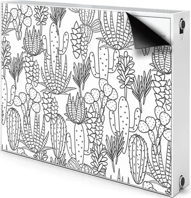 Produktbild von Magnet Heizkörperverkleidung Heizkörper-Abdeckung Heizung Heizkörper 90x60 cm  - Kakteen