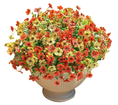 Produktbild von 12 künstliche Blumenbündel für den Außenbereich, mehrfarbige Prunkwinde mit Eukalyptus, UV-beständige Kunstseidenblumen für Frühling und Sommer, ideal für Pflanzgefäße, Veranda, Terrasse und Garten.