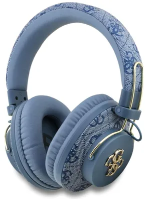 Obrázok produktu pre Guess - bezdrôtové slúchadlá 4G Metal Logo, Bluetooth 5.3, ENC, USB-C, , on-ear, 300 mAh - modré
