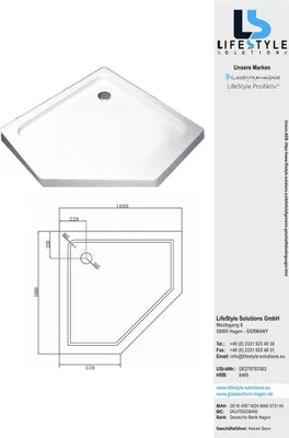 Obrázok produktu pre Glaszentrum Hagen Acryla Sprchova vana 5 cm 100x100x5 cm (pätuholnik)