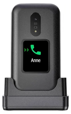 Image de Doro 2880 - Téléphone à clapet simple pour seniors avec écran externe - 4G - Noir/Blanc