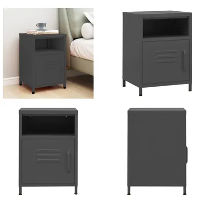 Obrázok produktu pre vidaXL Nočný stolík antracit 35x35x51 cm oceľ - Nočný stolík - Nočné stolíky - Nočné komody - Nočné komody