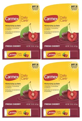 Produktbild von CARMEX - Lippenbalsam - 4er Pack - Kirschgeschmack - Lichtschutzfaktor 15 - Wasserfest