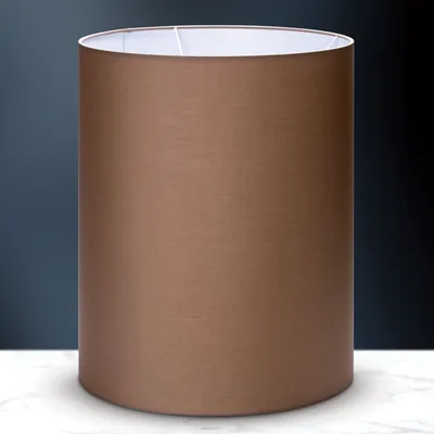 Produktbild von Stoff Zylinder Lampenschirm Aufnahme E27  Europe 33x40cm Textilschirm Tischlampe Stehlampe rund weiß braun grau Hängeleuchte (braun)