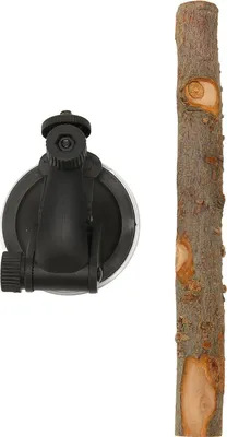 Productafbeelding van Vogelzitstok 15 cm – Natuurlijk hout, antislip, met zuignap, in hoogte verstelbaar, geschikt voor kleine en middelgrote vogels zoals parkieten en papegaaien
