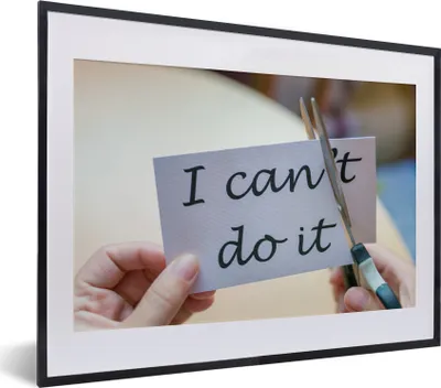 Produktbild von MuchoWow® MuchoWow® Gerahmtes Poster Zitate - 'Ich kann es schaffen' - Sprichwörter 40x30 cm - Poster mit zchwarzem Bilderrahmen - Bilderrahmen - Poster im Rahmen