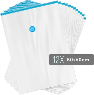 Produktbild von Kronenburg Vakuumbeutel – 80 x 60 cm 12er Set - Aufbewahrungsbeutel für Bekleidung Bettwäsche und mehr