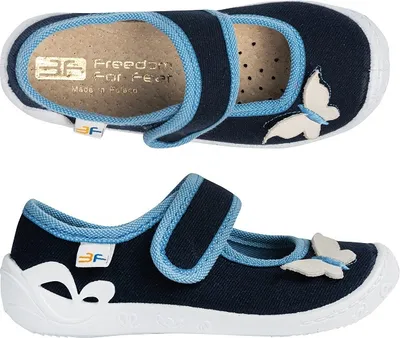Produktbild von 3F Mädchen Hausschuhe Ballerinas Atena 4A3/19 Klettverschluss Blau 36
