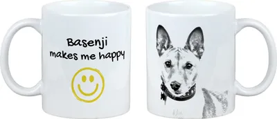 Zdjęcie produktu dla Basenji, kongijski terier - kubek z motywem psa, wesoły kubek dla miłośników psów, spersonalizowany produkt marki Art-Dog