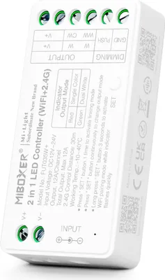 Produktbild von MiBoxer 2 in 1 Dimmer WIFI Controller (WiFi+2.4G) 12/24V "12A" | WiFi Tuya Alexa Google Steuerung | FUT035W+ | Single Color / CCT