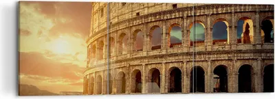 Produktbild von Bild auf Leinwand - Leinwandbild - Coloseum Roma Architektur Italien - 120x40cm - Wand Bild - Wanddeko - Leinwanddruck - Bilder - Kunstdruck - Leinwand bilder - Wandkunst - CA120x40-2966