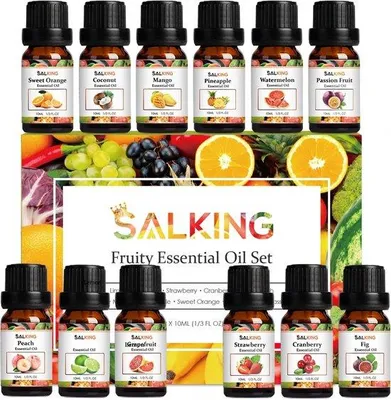 Produktbild von SALKING Set ätherischer Öle – Duftöl für Diffuser – 6 Flaschen à 10 ml – Natürlich und erfrischend – Ideal für Zuhause und Wellness