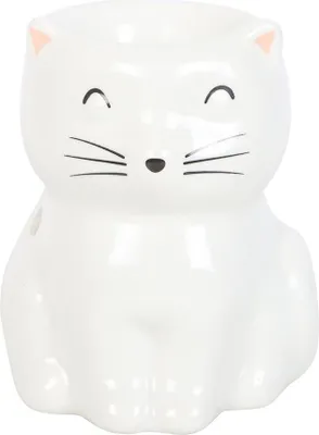 Image de Something Different - Brûleur à mazout chat souriant SD10597 (taille unique) (Blanc)