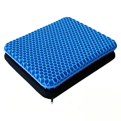 Produktbild von Extra Groß & Dick Sitzkissen für Langzeit-Sitzen, Atmungsaktiv, für Bürostühle, Rollstühle, Auto & Sofa – Perfektes Reisegeschenk, Blau, 42*36*3.5cm