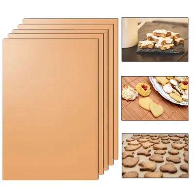Produktbild von Backmatte 33 x 40cm wiederverwendbare hitzebeständiger Backpapier Ersatz mit Antihaftbeschichtung (5er Pack)