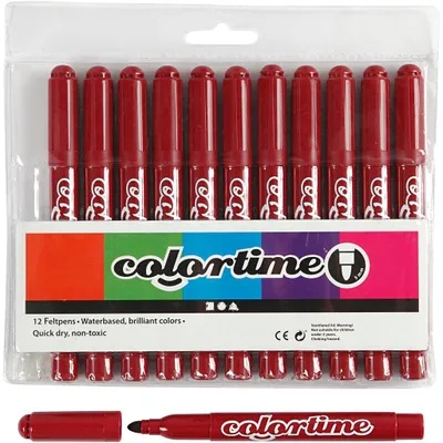 Produktbild von Colortime Marker, Strichstärke 5 mm, Weinrot, 12 Stk/ 1 Pck [HOB-37353]