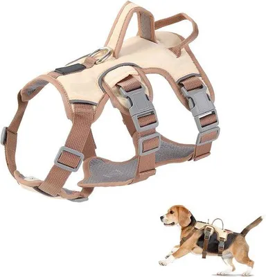 Produktbild von Hundegeschirr für kleine und mittelgroße Hunde - Atmungsaktiv und komfortabel mit doppelten Handgriffen