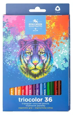 Produktbild von Buntstifte Triocolor Schul- Farbstifte "Tiger" - 36er Pack