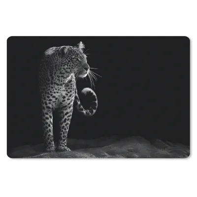 Produktbild von MuchoWow® Mauspad Mousepad Wildtiere - Leopard - Natur - Schwarz - Weiß 27x18 cm - Mousepads - Maus Mat - Pad - Mausunterlage - Büroartikel - Desk Matten