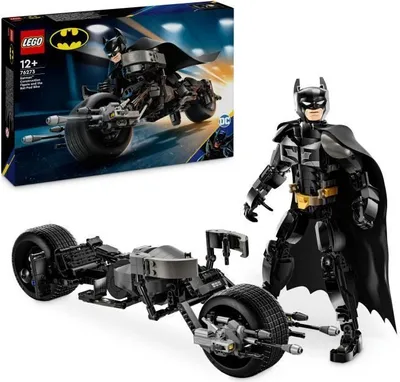 Immagine prodotto di LEGO DC Batman 76273 Personaggio Batman da costruire e moto Bat-Pod, personaggio d'azione snodabile, 713 pezzi, 12+ anni