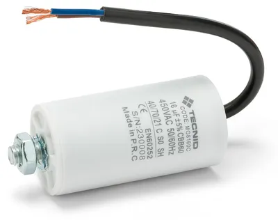 Zdjęcie produktu dla Kondensator rozruchowy do silników elektrycznych, 450V, 16µF z przewodem