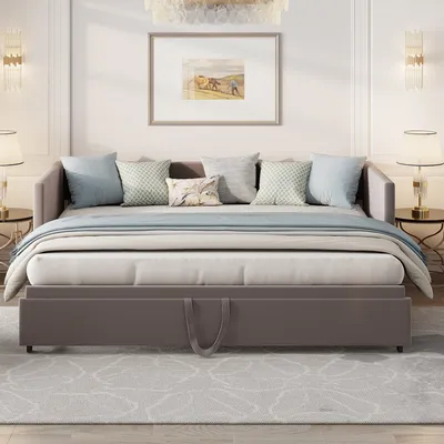 Immagine prodotto di ProximaX Divano letto estraibile in velluto grigio con reti a doghe，Letto multifunzionale con reti a doghe (90/180 * 200 cm)