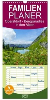 Zdjęcie produktu dla Familienplaner 2027 - Oberstdorf - Bergparadies in den Alpen mit 5 Spalten (Wandkalender, 21 x 45 cm) CALVENDO