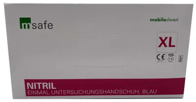 Nitril Einweghandschuhe Blau Gr. XL Box 100St.
