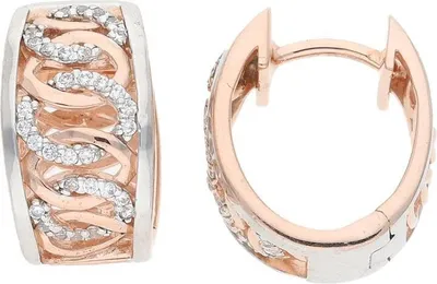 Produktbild von JuwelmaLux Creolen 925 Silber Roségold plattiert mit Zirkonia JL30-06-2340
