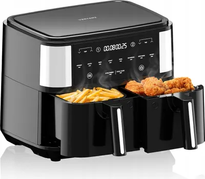 Image de Touche VERTENZ 90 | Friteuse à air chaud Airfryer 9L dans deux paniers double chambre | 8 menus automatiques | 2600 W | Dual Cook | Sans graisse Sans huile | 200°C