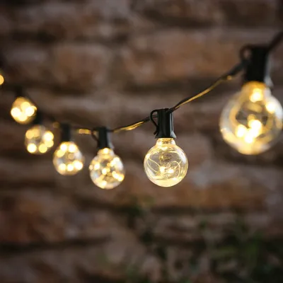 10er-Set Kugel-Festoon-Lichter, warmweiße LEDs, 2m, Solar