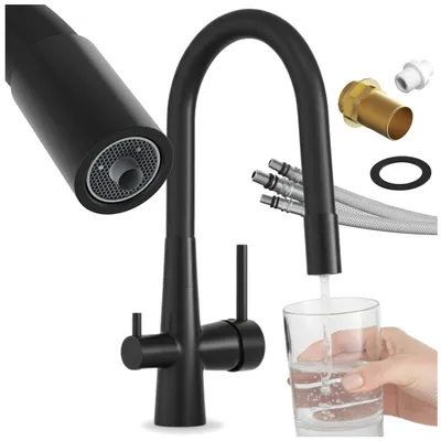 Produktbild von Granitan - Küchenarmatur - Spültischarmatur - Schwarz matt - Wasserhahn Küche - MALTA, KI-generiertes Bild