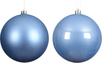 Produktbild von Weihnachtskugeln Kunststoff 10cm 4 Stück - Himmelblau