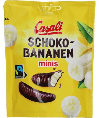 Image de Casali Mini bananes fruitées en morceaux de guimauve au chocolat 110 g