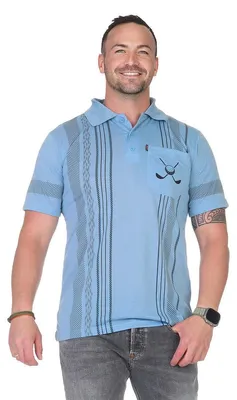 Produktbild von Herren Poloshirt Sommer Polo-Hemd Kurzarm, Grau-Blau/2XL/54