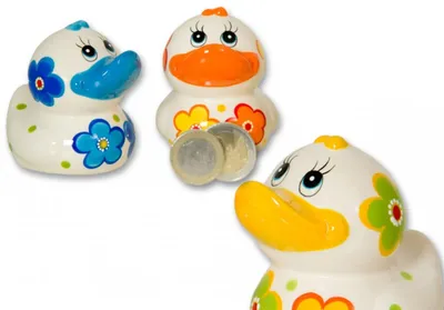 Produktbild von Spardose Comic-Ente, Farbe:blau