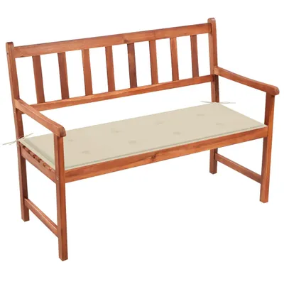 Zdjęcie produktu dla Ławka ogrodowa z poduszką, 120 cm, drewno akacjowe