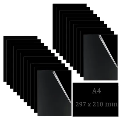 22 A4 Acrylplatten, 1 mm, schwarz, für DIY & Handwerk