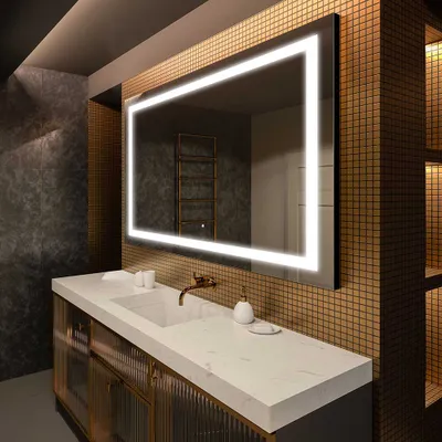 Zdjęcie produktu dla Artforma Lustro łazienkowe z oświetleniem LED 170x60 cm | Kolor LED: zimny biały 7000K | Przełącznik: dotykowy | LED015